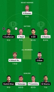 SRH Vs GT Dream11 Prediction Dream11 Playing XI Today Match 66 IPL 2024