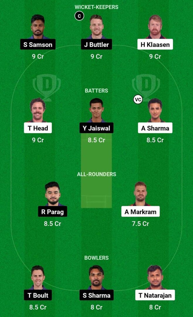 SRH vs RR Dream11 Prediction Today Match 50 IPL 2024