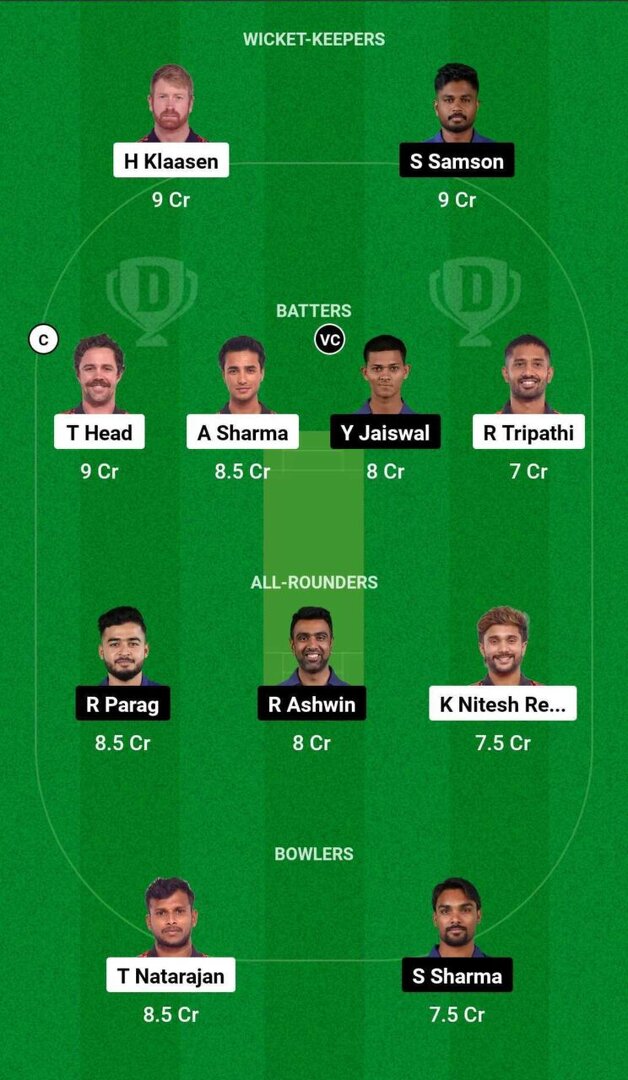 Srh Vs Rr Dream Prediction Dream Playing Xi Today Match Qualifier