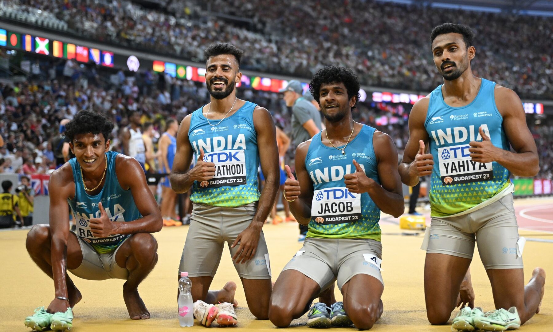 India's 4x400m mixed relay team wins gold with new national record at