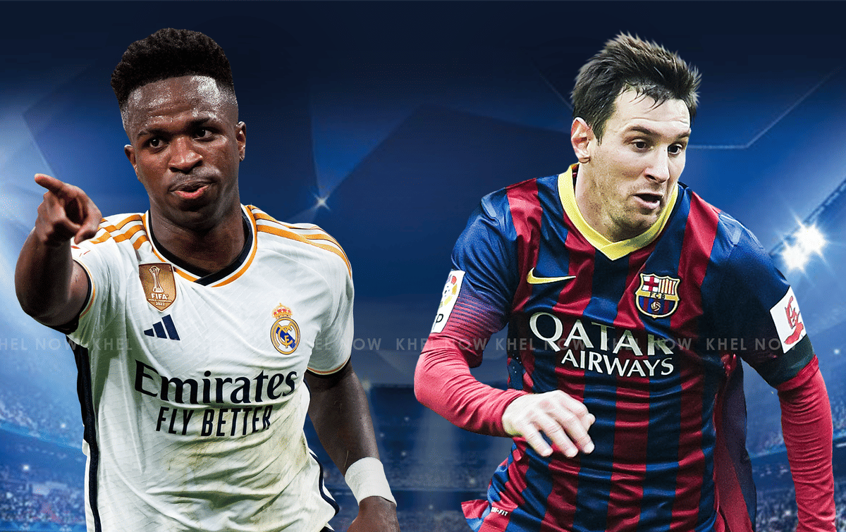 Vinicius Jr. only player after Lionel Messi to score in two Champions League finals before turning 24