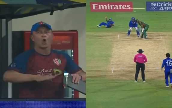 [Watch] Gulbadin Naib fakes cramps after coach Jonathan Trott asks team to slow things down amid rain in AFG vs BAN clash
