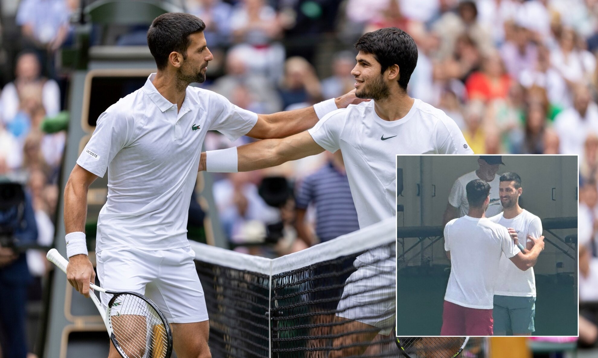 (Watch) Novak Djokovic and Carlos Alcaraz greet each other ahead of