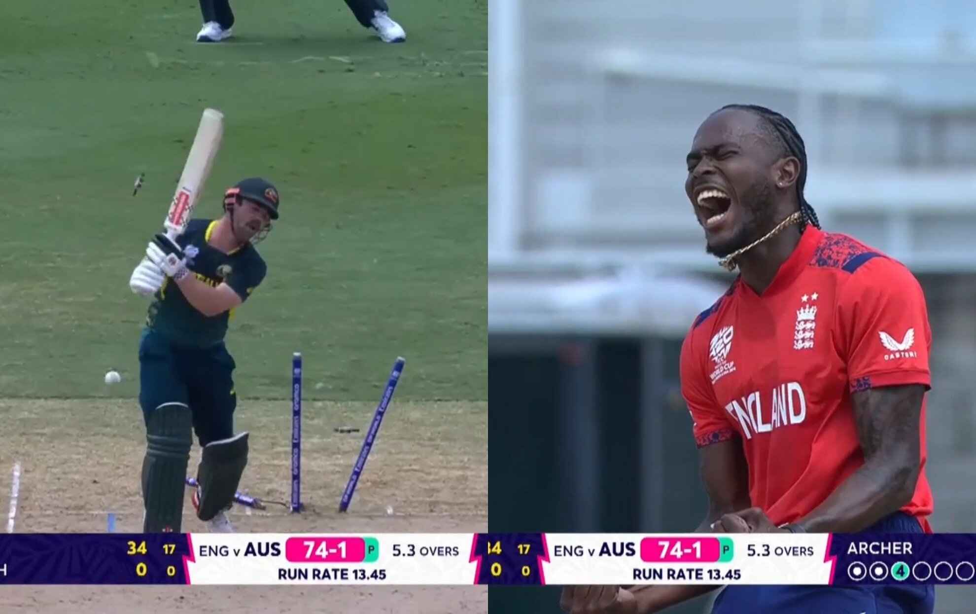 [Watch] Travis Head bowled by a clever slower ball from Jofra Archer