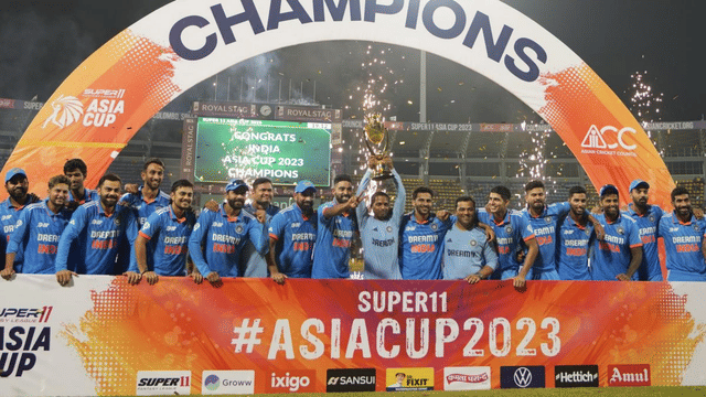 India Cricket Team celebrate after winning Asia Cup 2023