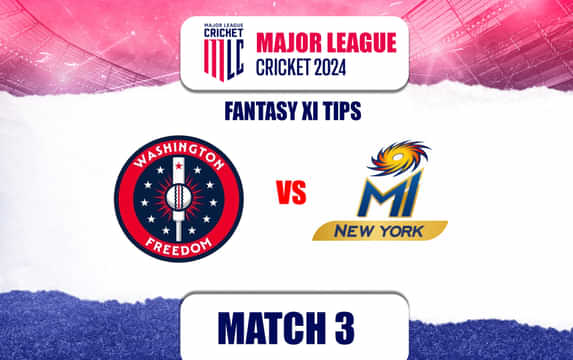 WAS vs NY Dream11 Prediction, Dream11 Playing XI, Today Match 3, USA T20 Cricket League (MLC 2024)