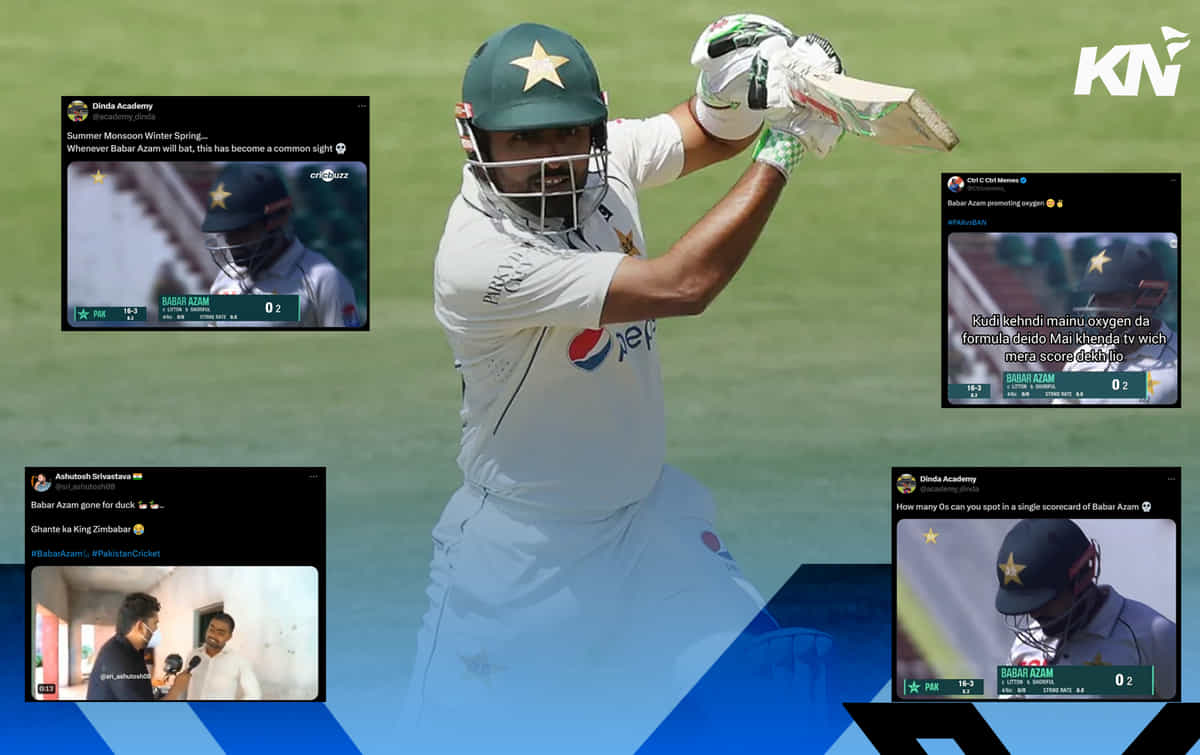 "Ghante ka king" Fans troll Babar Azam brutally after duck in 1st test against Bangladesh