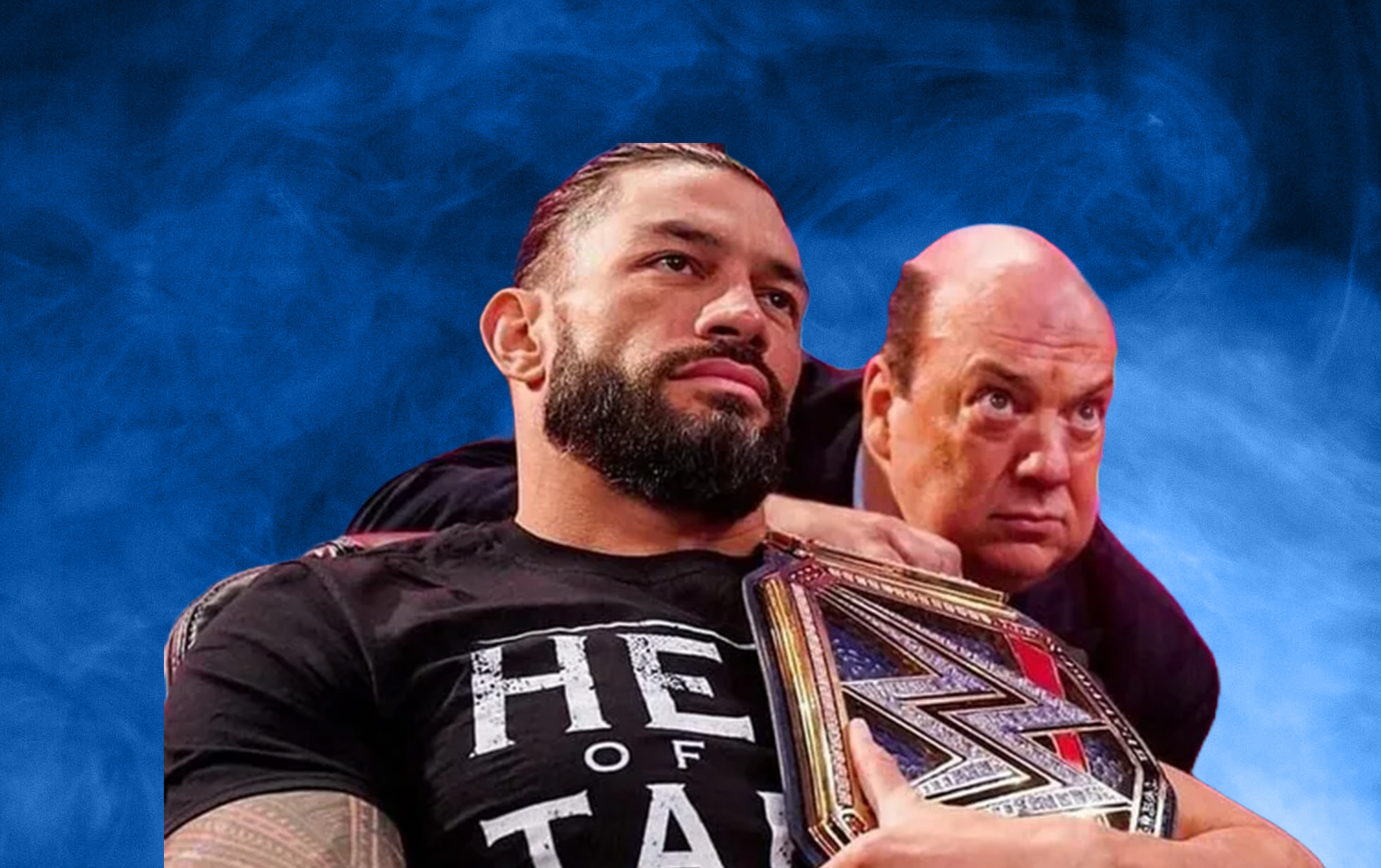 Paul Heyman pictured alongside Roman Reigns backstage at WWE SummerSlam