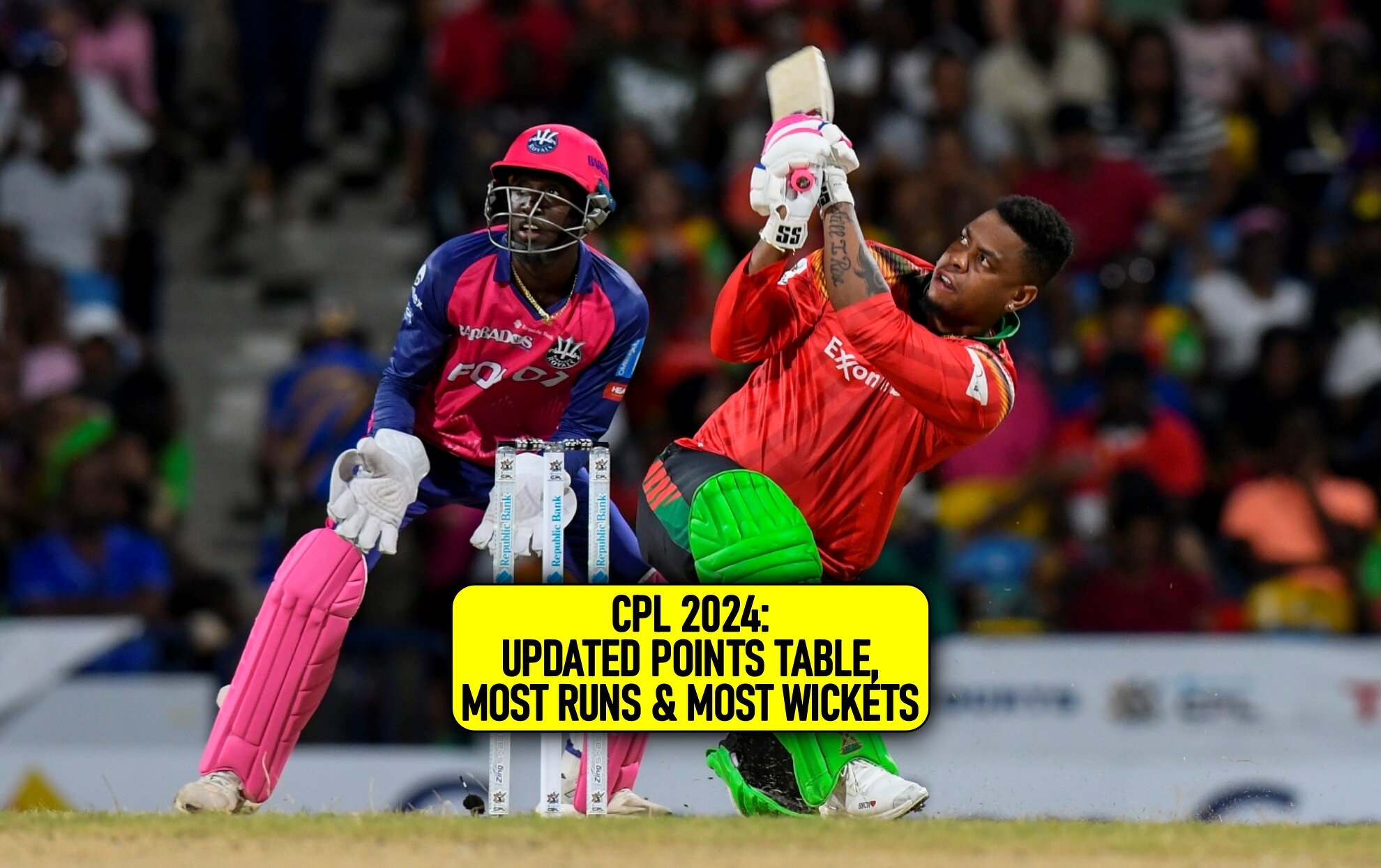 CPL 2024 Points table, most runs and most wickets after match 16, BR