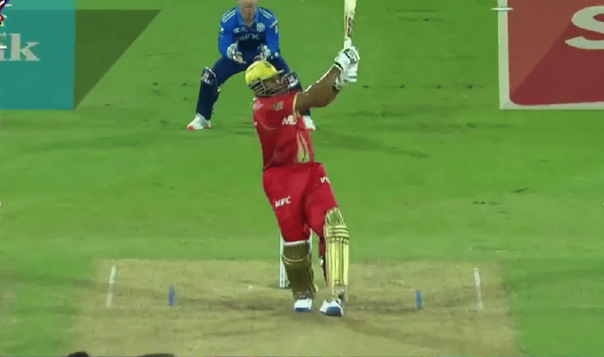 [Watch] Kieron Pollard turns back the clock as he smashes four sixes in an over in CPL match