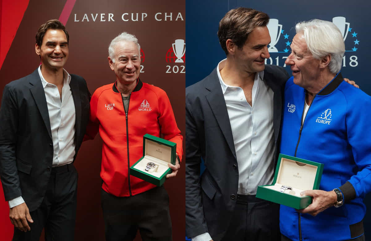 Roger Federer gifts John McEnroe, Bjorn Borg custom Rolex watches as they bid farewell to Laver Cup
