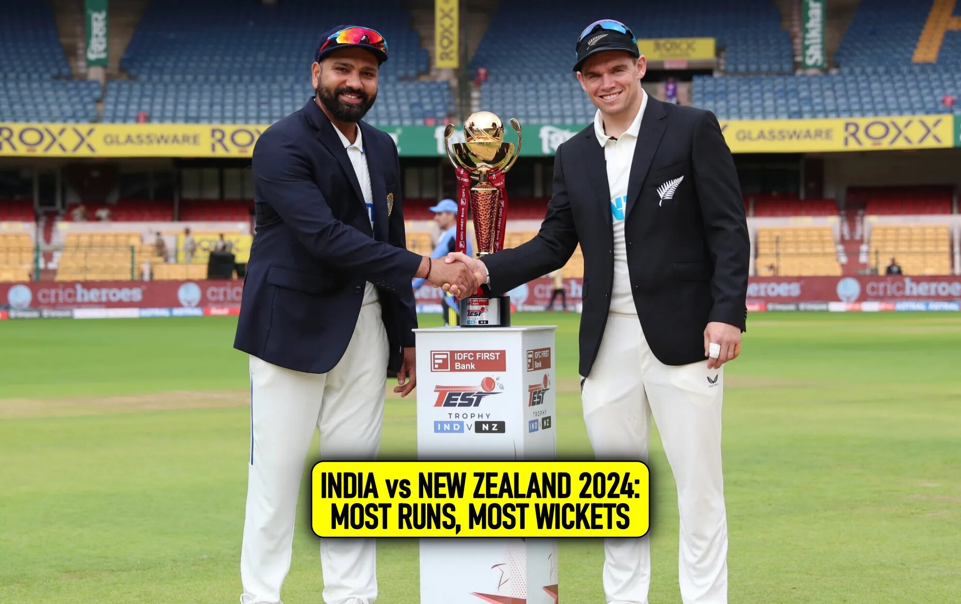 IND vs NZ 2024 Most runs, most wickets after 1st test, Bengaluru