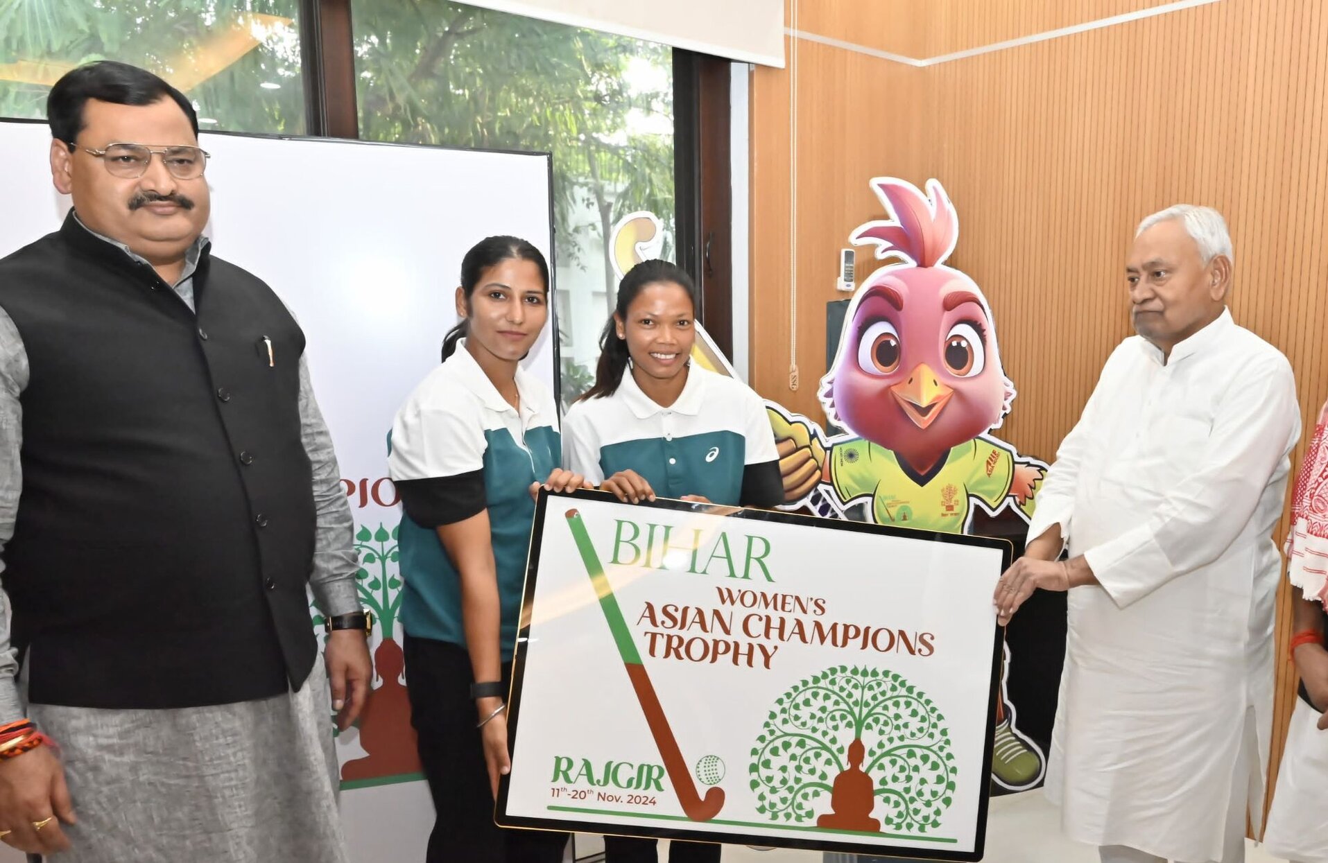 Bihar CM Nitish Kumar unveils offical logo and mascot of women's Asian