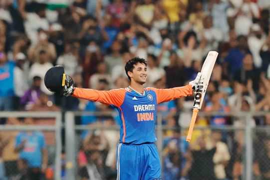 Abhishek Sharma celebrates his second T20I hundred