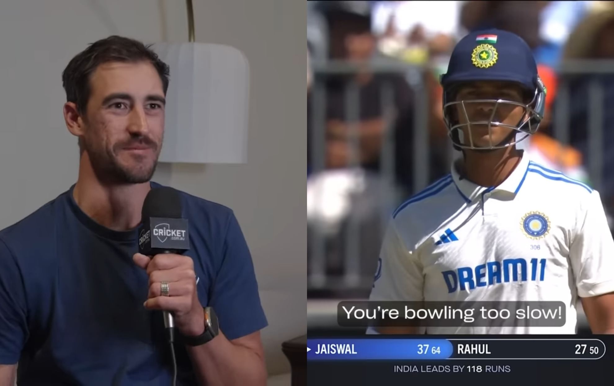 BGT 2024-25: [Watch] Mitchell Starc reacts to Yashasvi Jaiswal's "You're bowling to slow" sledge