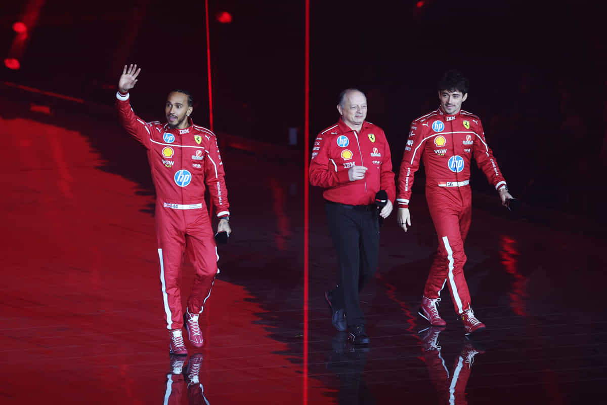Lewis Hamilton Frederic Vasseur Charles Leclerc Scuderia Ferrari Formula 1 F1 British GP