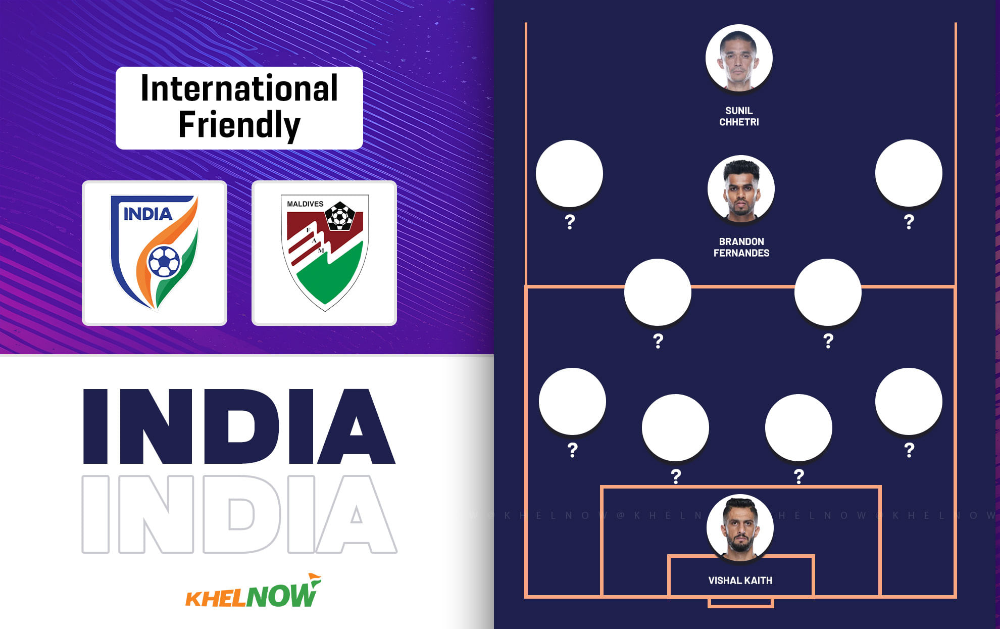 India predicted lineup for Maldives clash