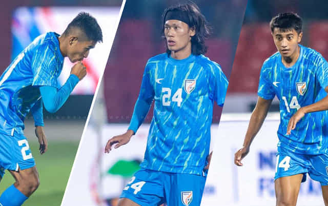Which three Indian players made their debut against Maldives?