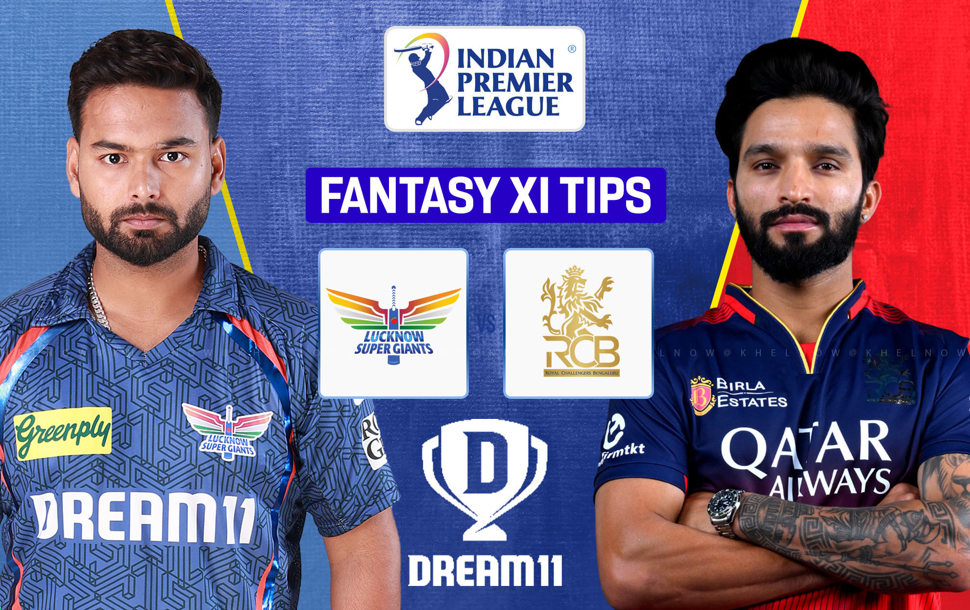 LSG vs RCB Dream11 Prediction, Dream11 Playing XI, Today Match 59, IPL 2025 (Indian T20 League)
