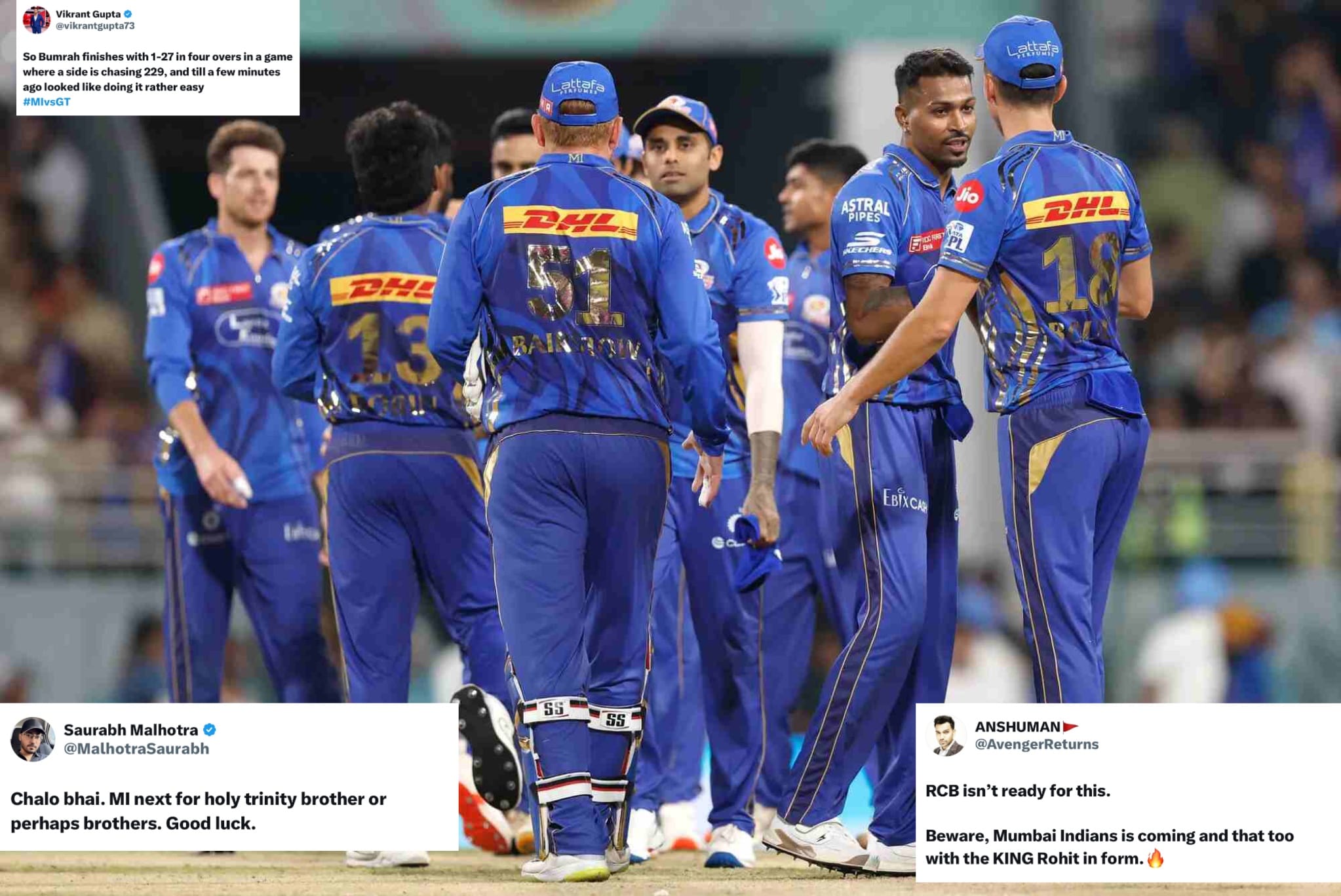 IPL 2025: 'Beware RCB, MI are coming'- Fans elated as five-time champions beat GT to move into Qualifier 2