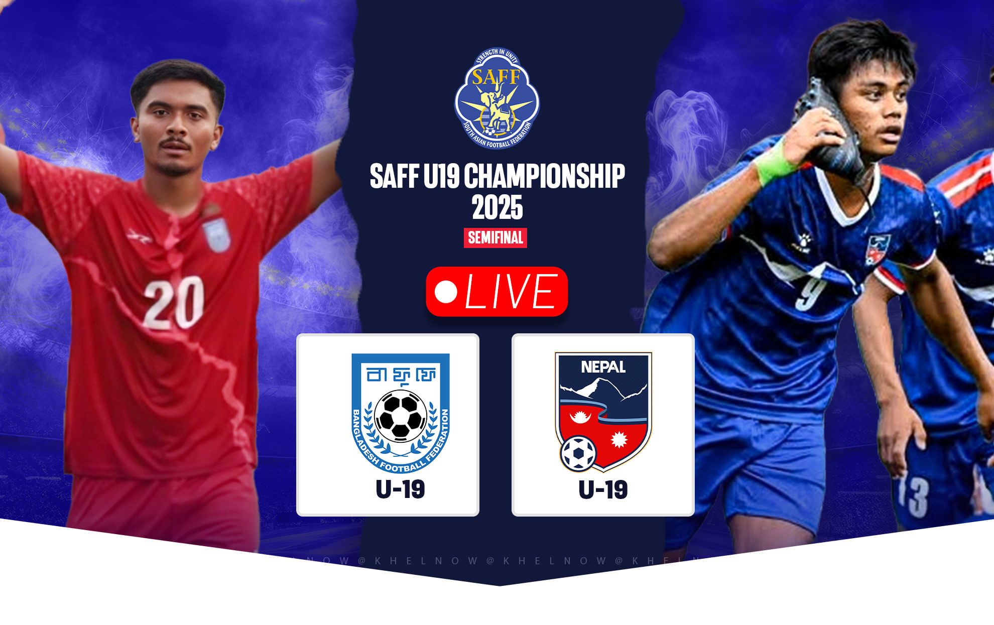 Bangladesh vs Nepal Live: Follow SAFF U19 Championship 2025 Semifinal Live Updates