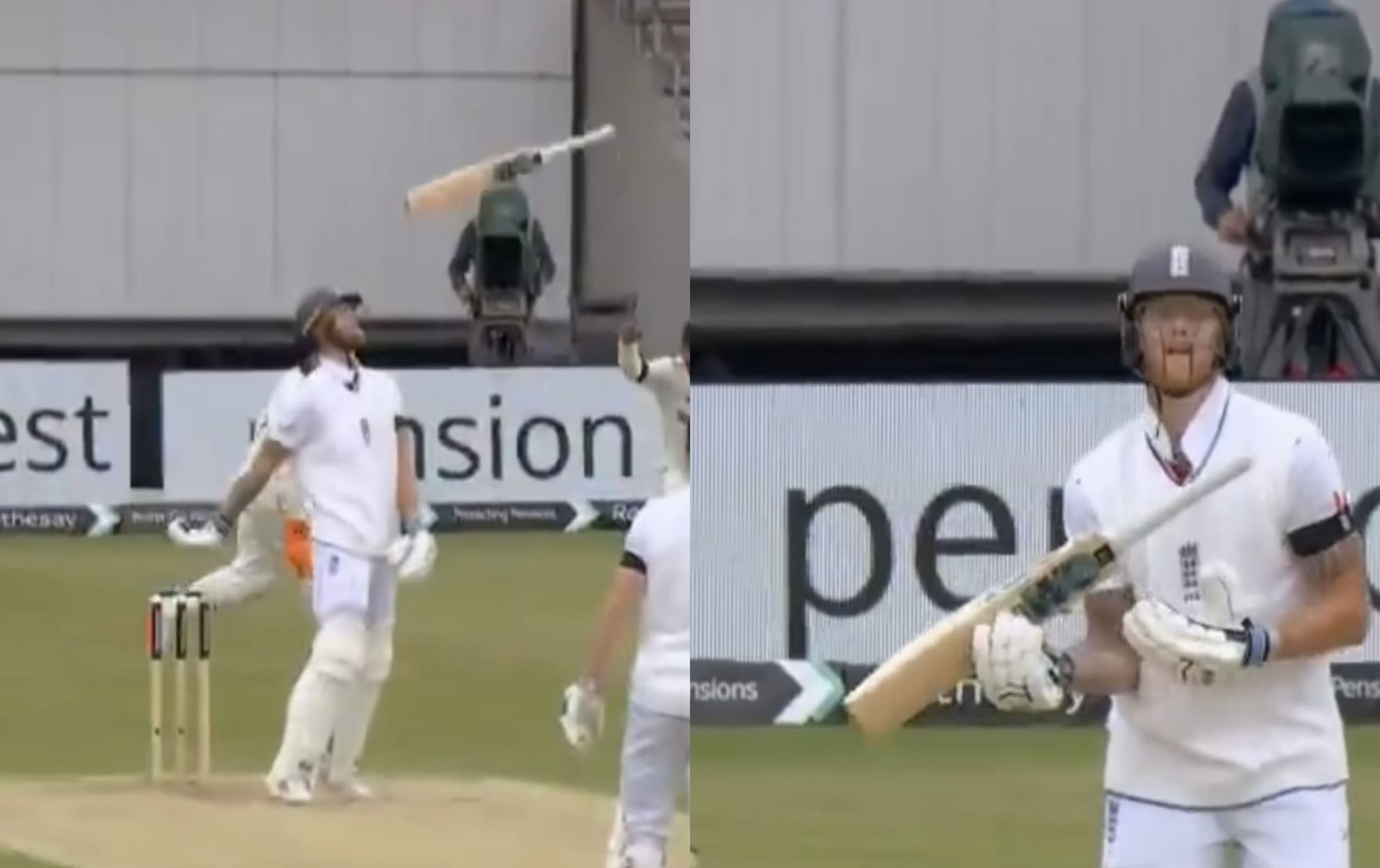 [Watch] Ben Stokes throws his bat up in frustration as Mohammed Siraj removes him in the first IND vs ENG test