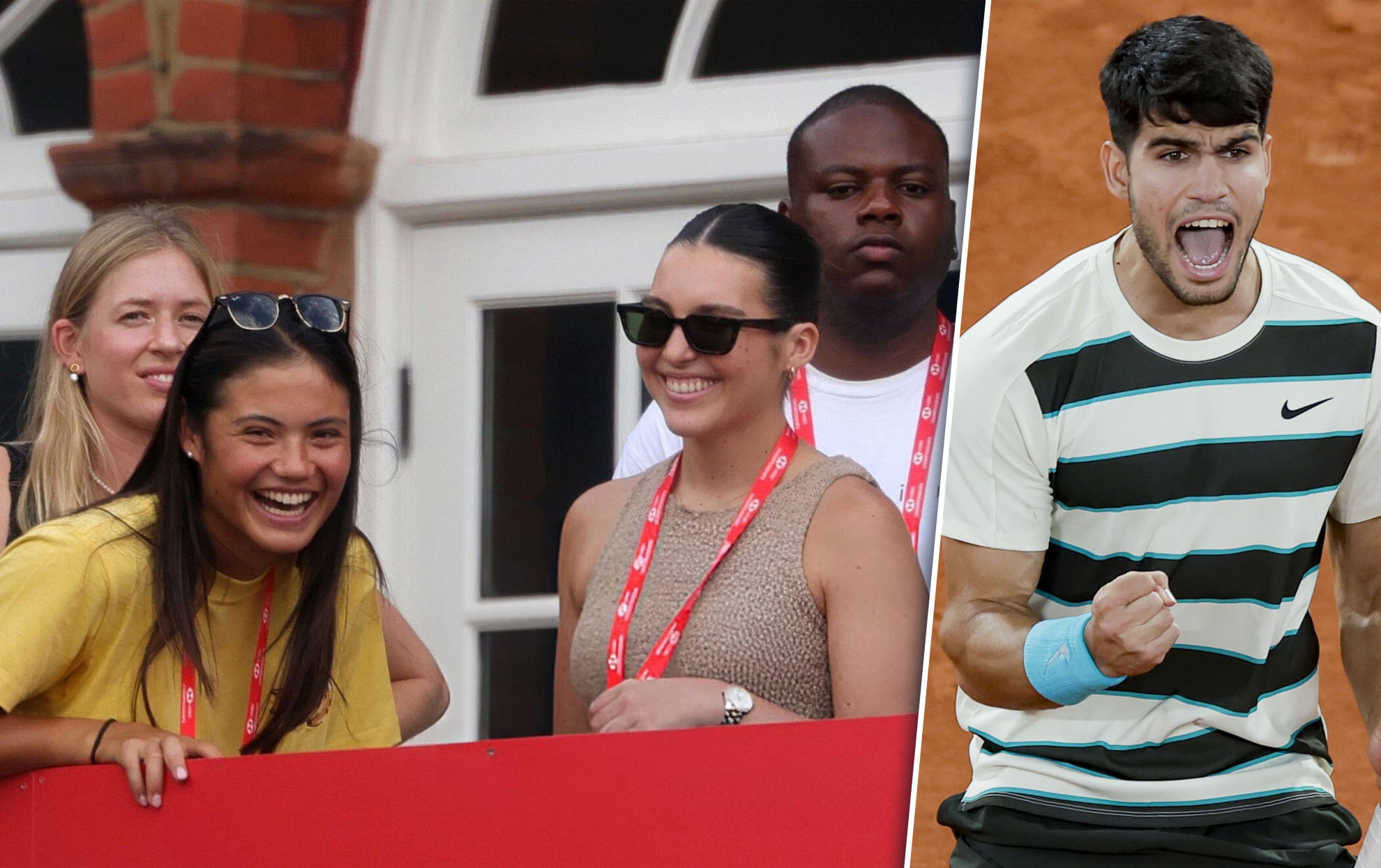 Watch: Emma Raducanu in attendance in Carlos Alcaraz's match at Queen's Club Championships