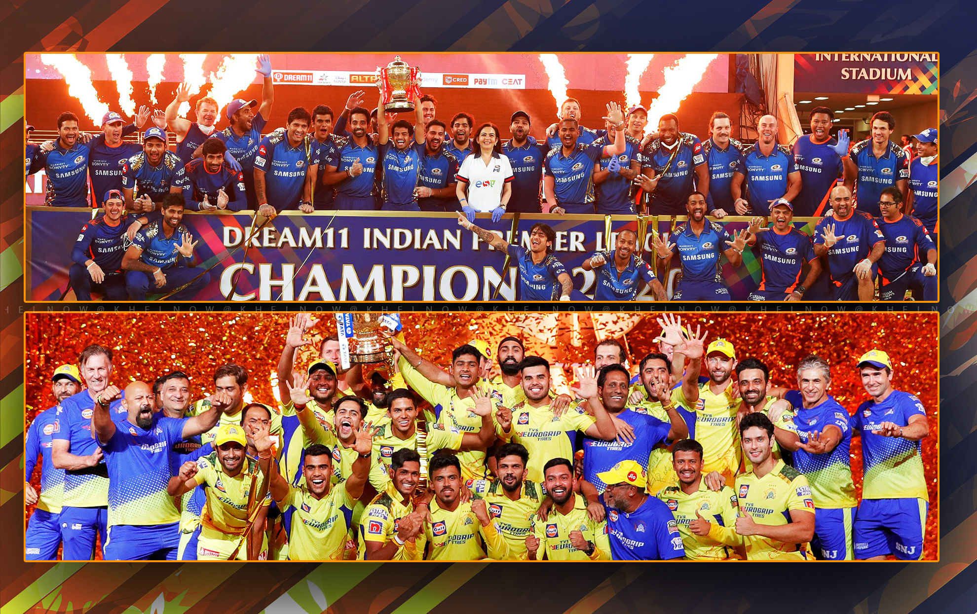 Top 8 teams who have played most IPL finals