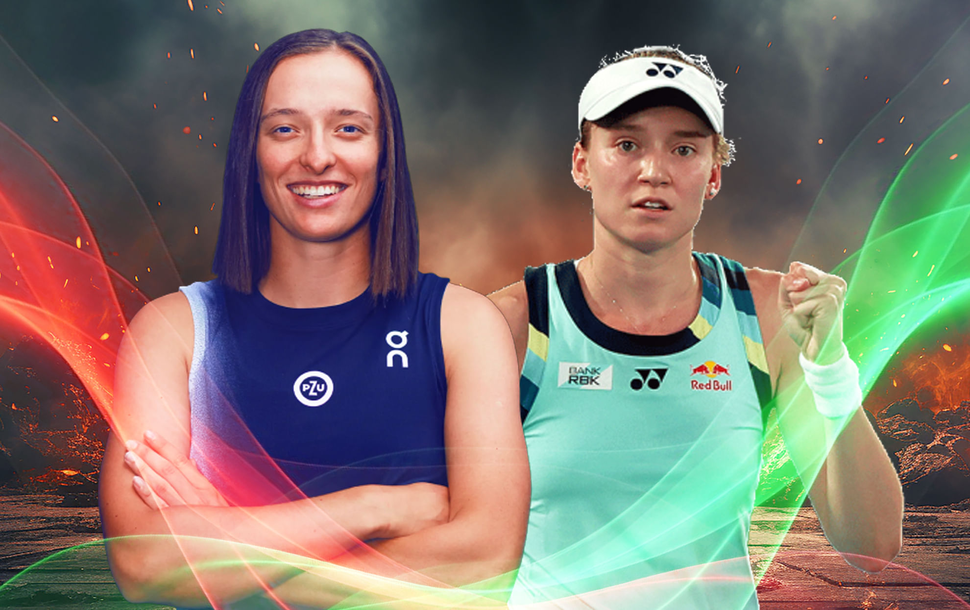 Iga Swiatek vs Elena Rybakina head-to-head record, last 5 meetings