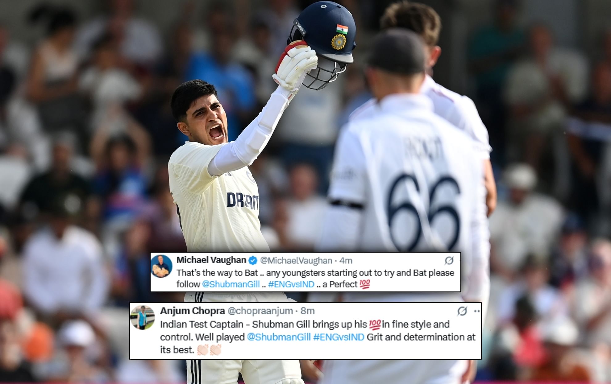 "Virat Kohli would be super proud"- Fans elated as Shubman Gill slams a brilliant ton on his test captaincy debut in IND vs ENG 1st test