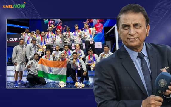 India Thomas Cup Trophy Sunil Gavaskar
