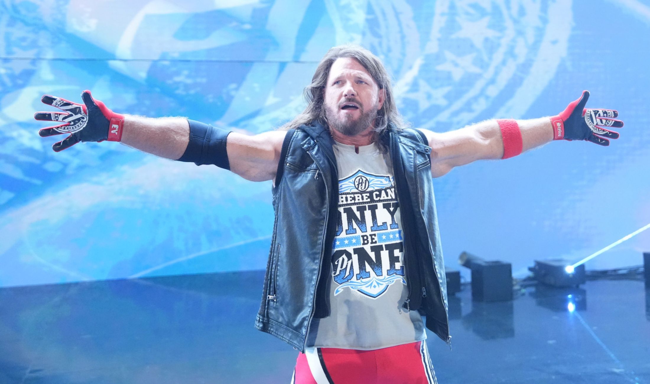 TULSA, OKLAHOMA - JUNE 02: AJ Styles makes his way to the ring during Monday Night RAW at BOK Center on June 2, 2025 in Tulsa, Oklahoma. (Photo by Craig Ambrosio/WWE via Getty Images)