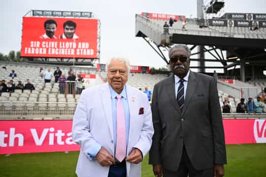 Farokh Engineer Clive Lloyd Stand Old Trafford Manchester