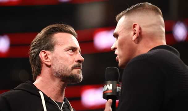 HOUSTON, TEXAS - JULY 21: CM Punk and Gunther face off during Monday Night RAW at Toyota Center on July 21, 2025 in Houston, Texas. (Photo by Bradlee Rutledge/ WWE via Getty Images) WWE SummerSlam 2025
