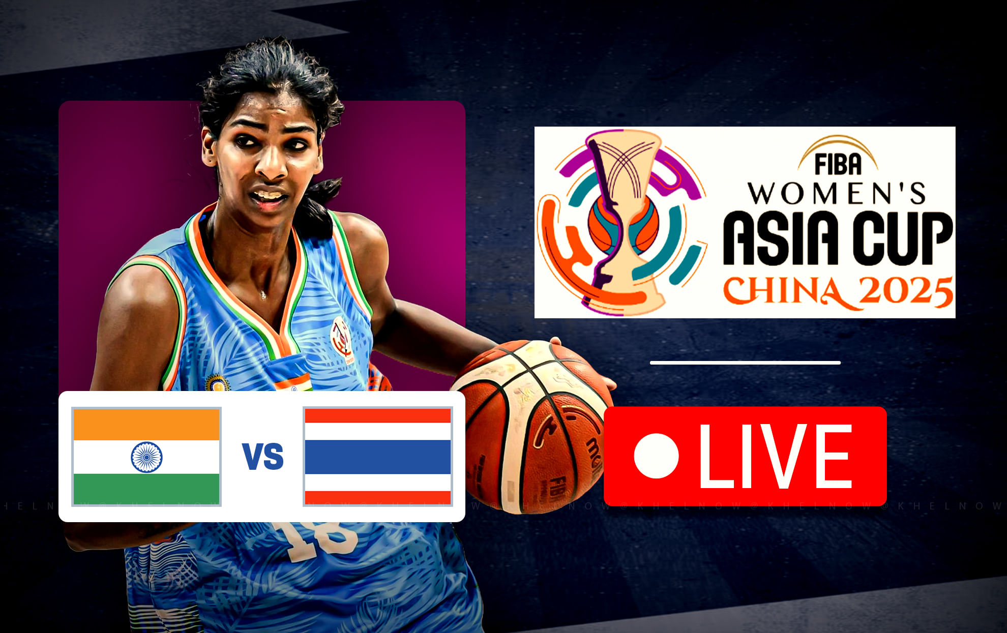 India vs Thailand Live Streaming, FIBA Women's Asia Cup 2025 - Division B