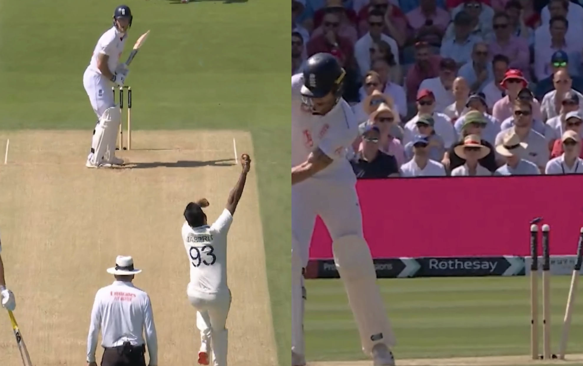 Jasprit Bumrah castles Ben Stokes