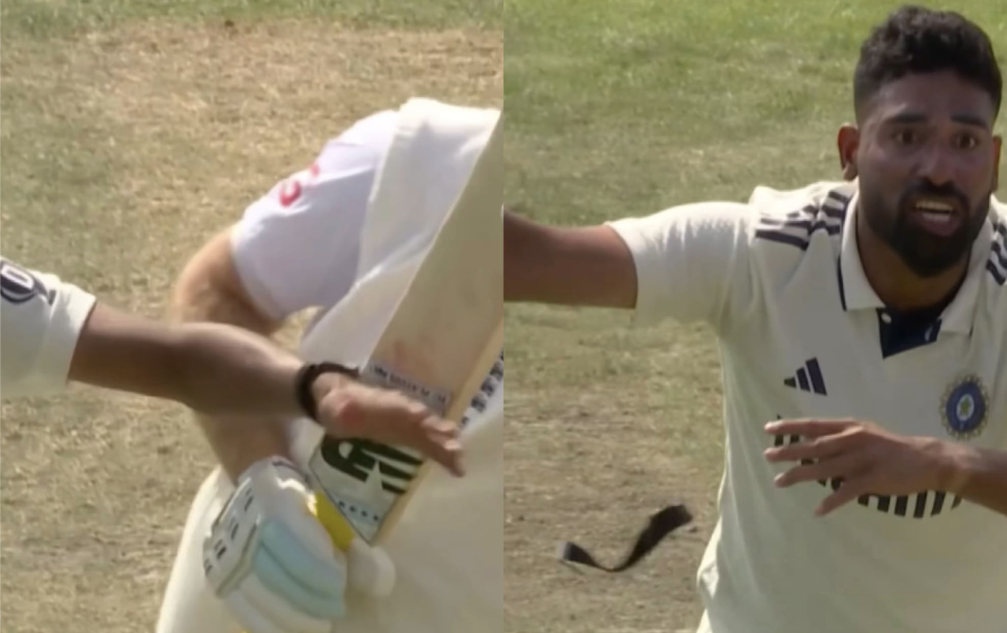 Joe Root and Mohammed Siraj collision