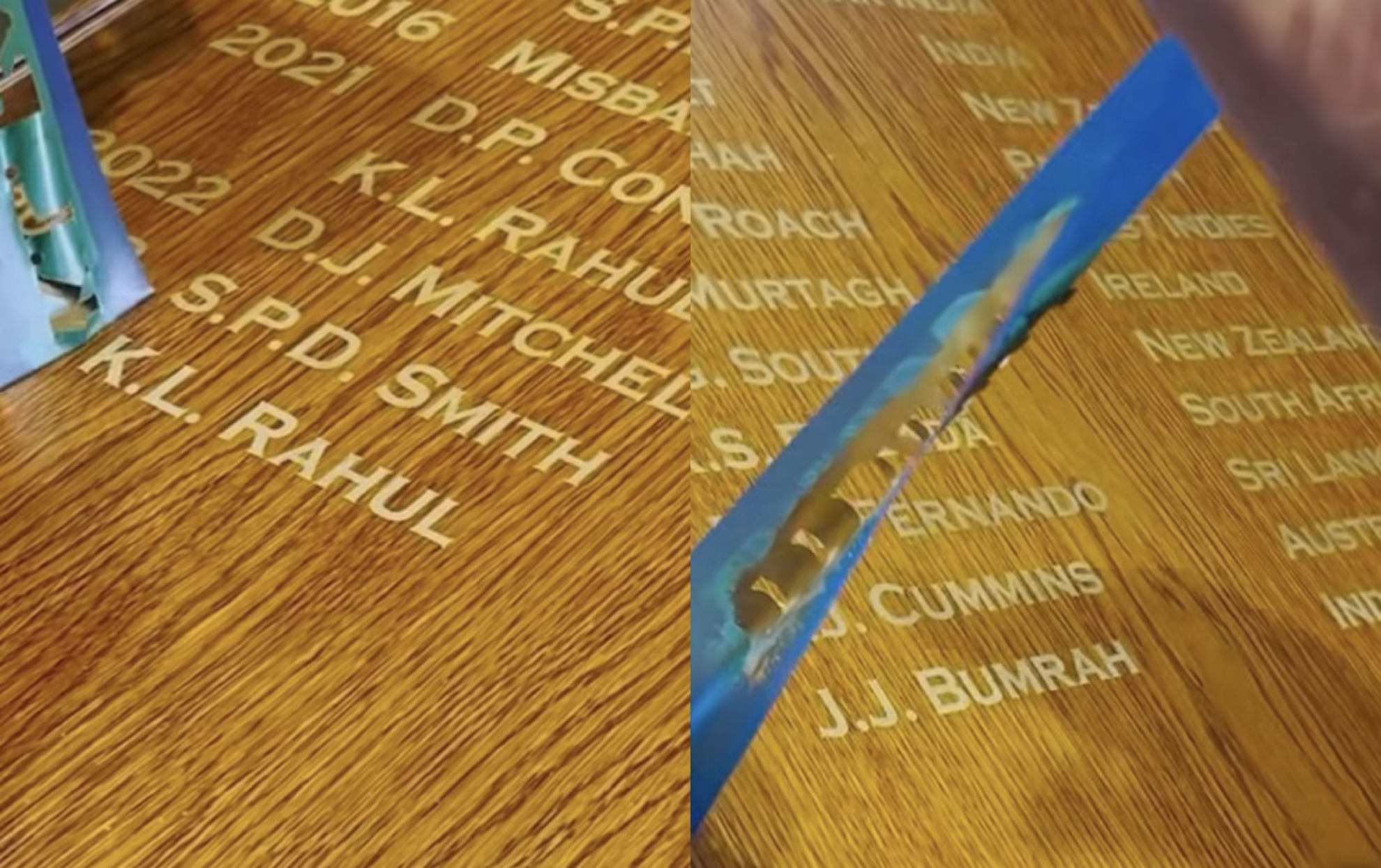 KL Rahul and Jasprit Bumrah on Lords Honours Board