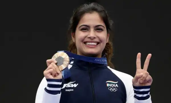 Manu Bhaker at Paris Olympics 2024.