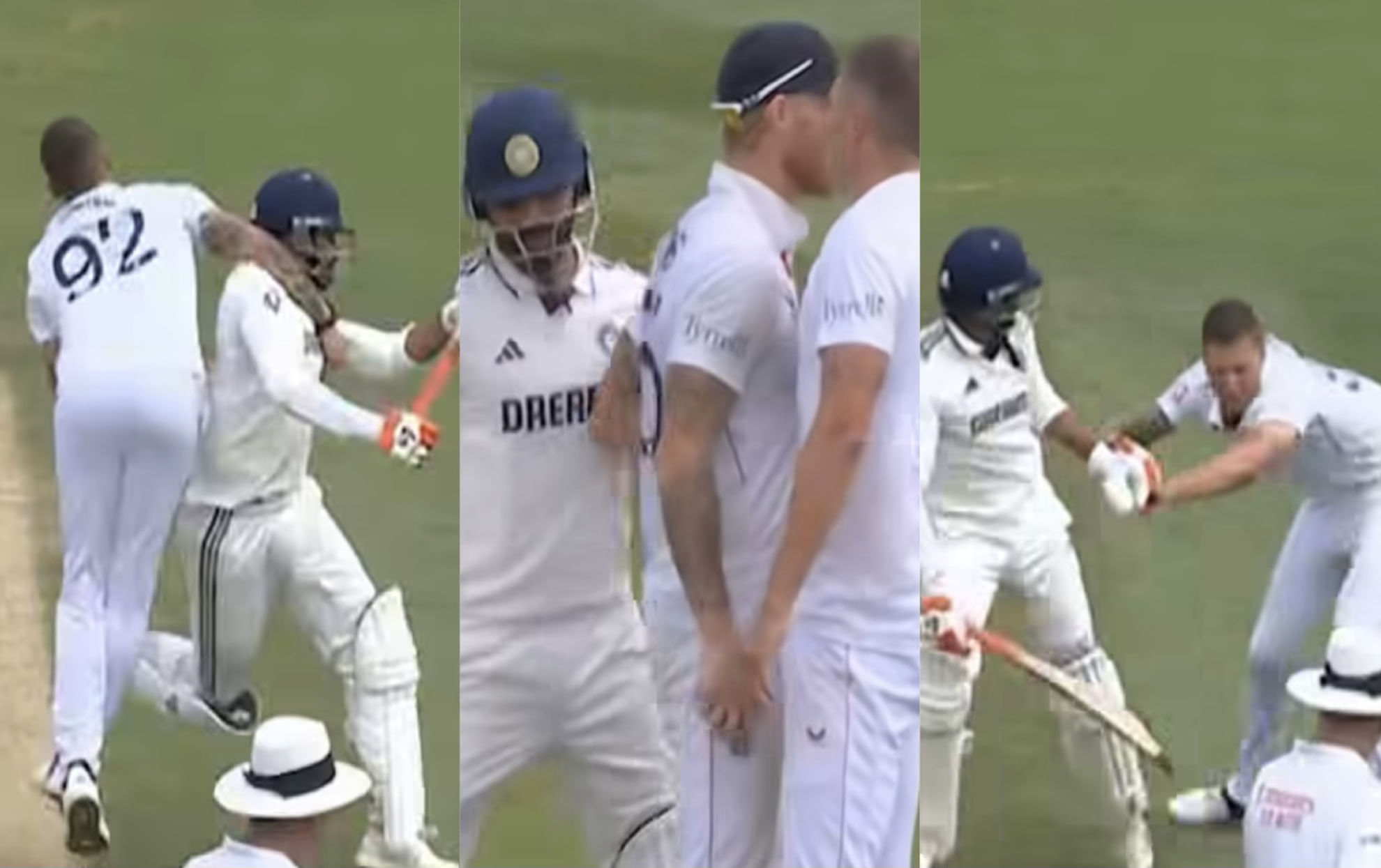 Ravindra Jadeja and Brydon Carse fight