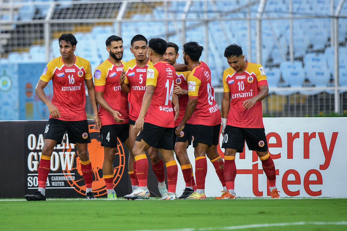 during match 1 of group A between EMAMI EAST BENGAL FC and SOUTH UNITED FC of 134th Durand Cup in Kolkata on 23rd July, 2025.
Santanu Biswas - Clicksage/ Durand cup