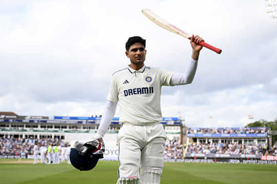 Shubman Gill celebrates his second ton in the Edgbaston test