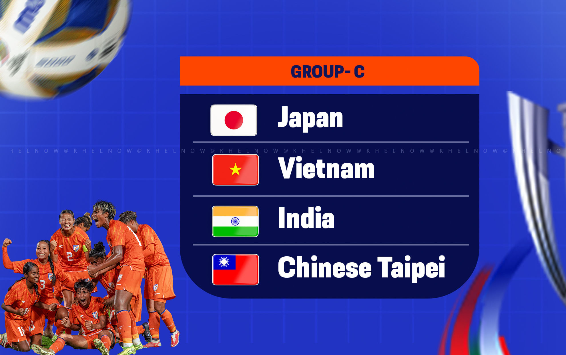 India drawn in Group C of the AFC Women’s Asian Cup 2026 alongside Japan, Vietnam and Chinese Taipei
