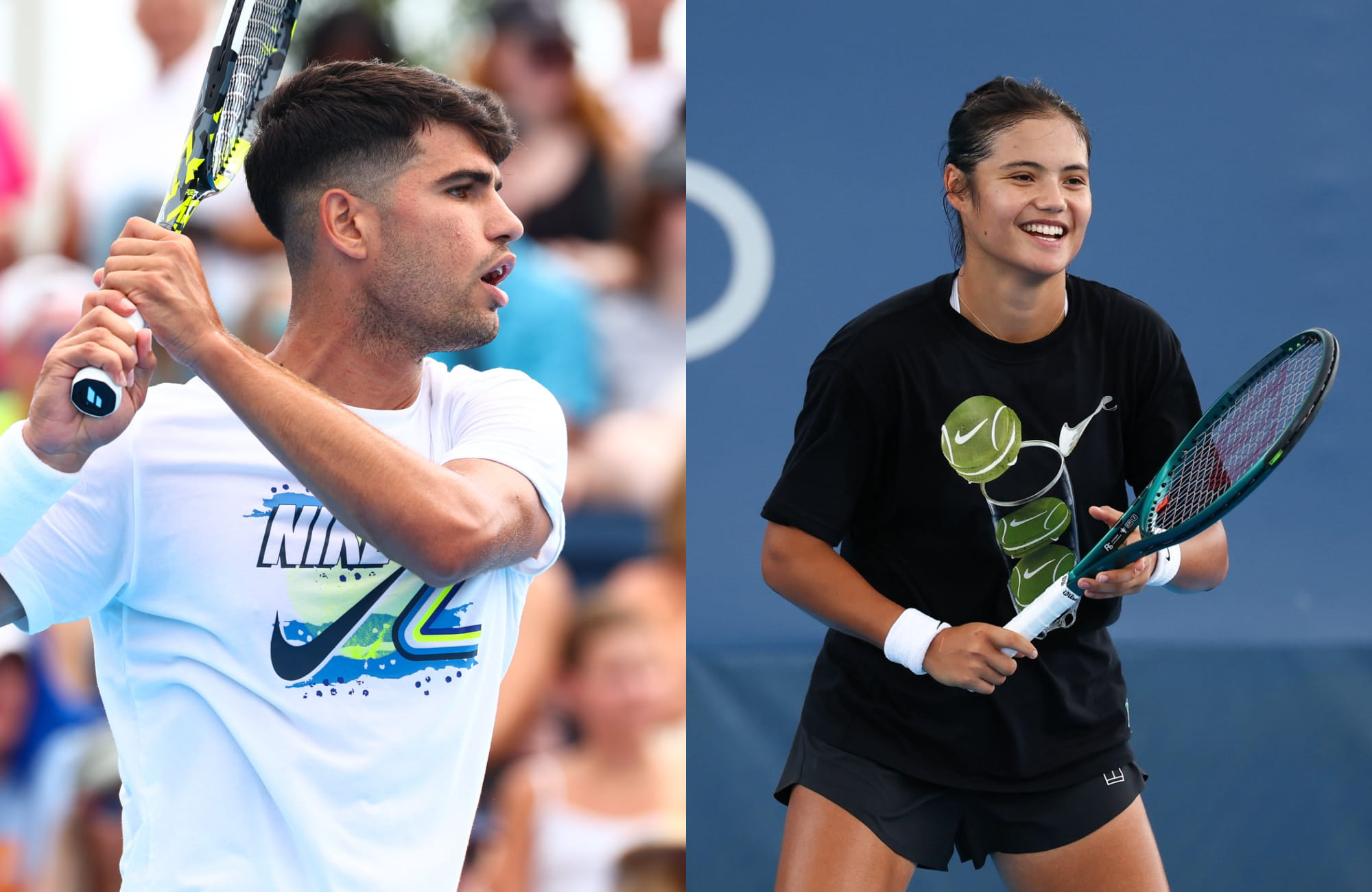 Emma Raducanu, Carlos Alcaraz warm-up at Cincinnati ahead of US Open mixed doubles pairing