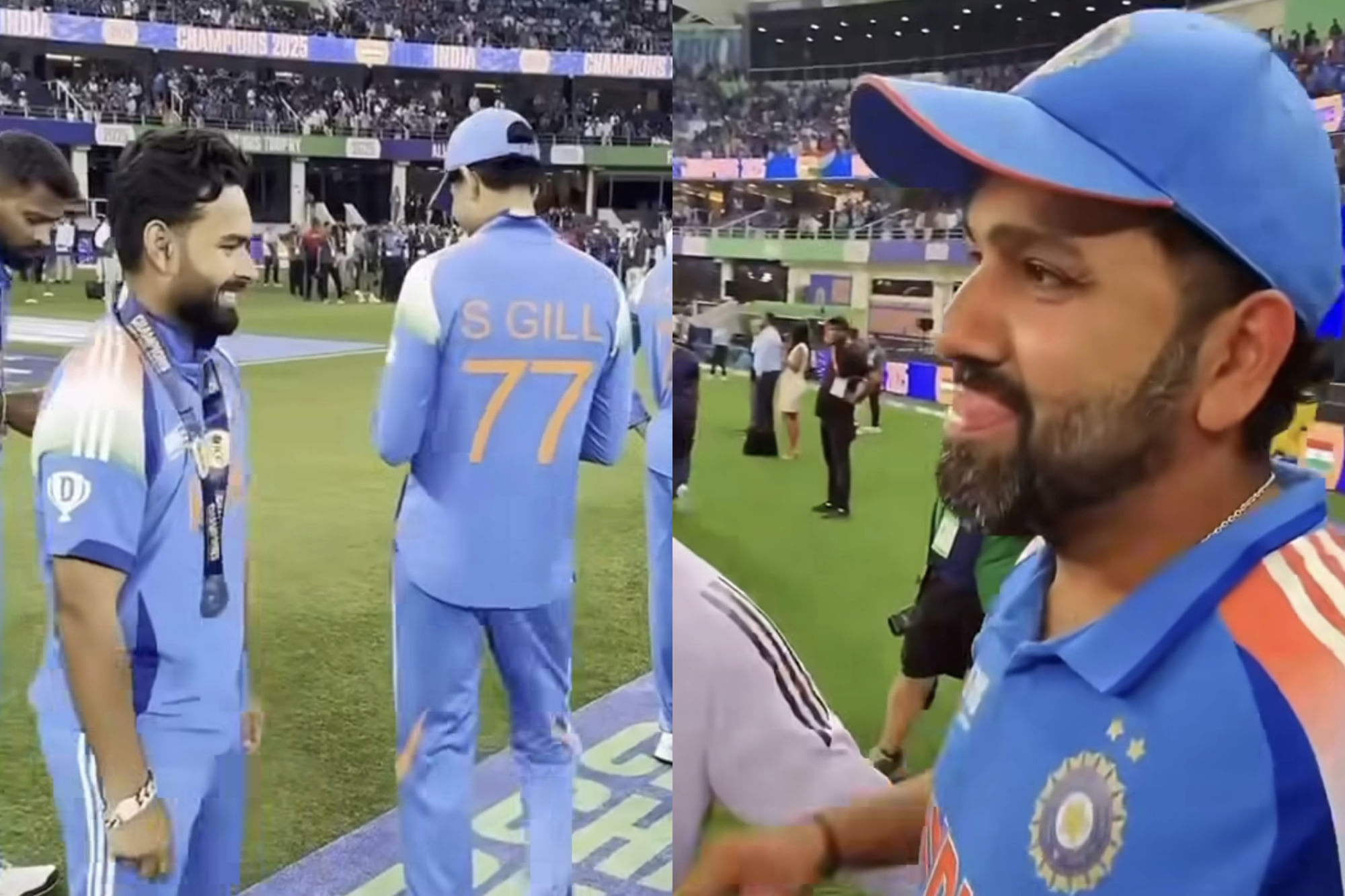 Rishabh Pant shares video of ICC CT Rohit Sharma