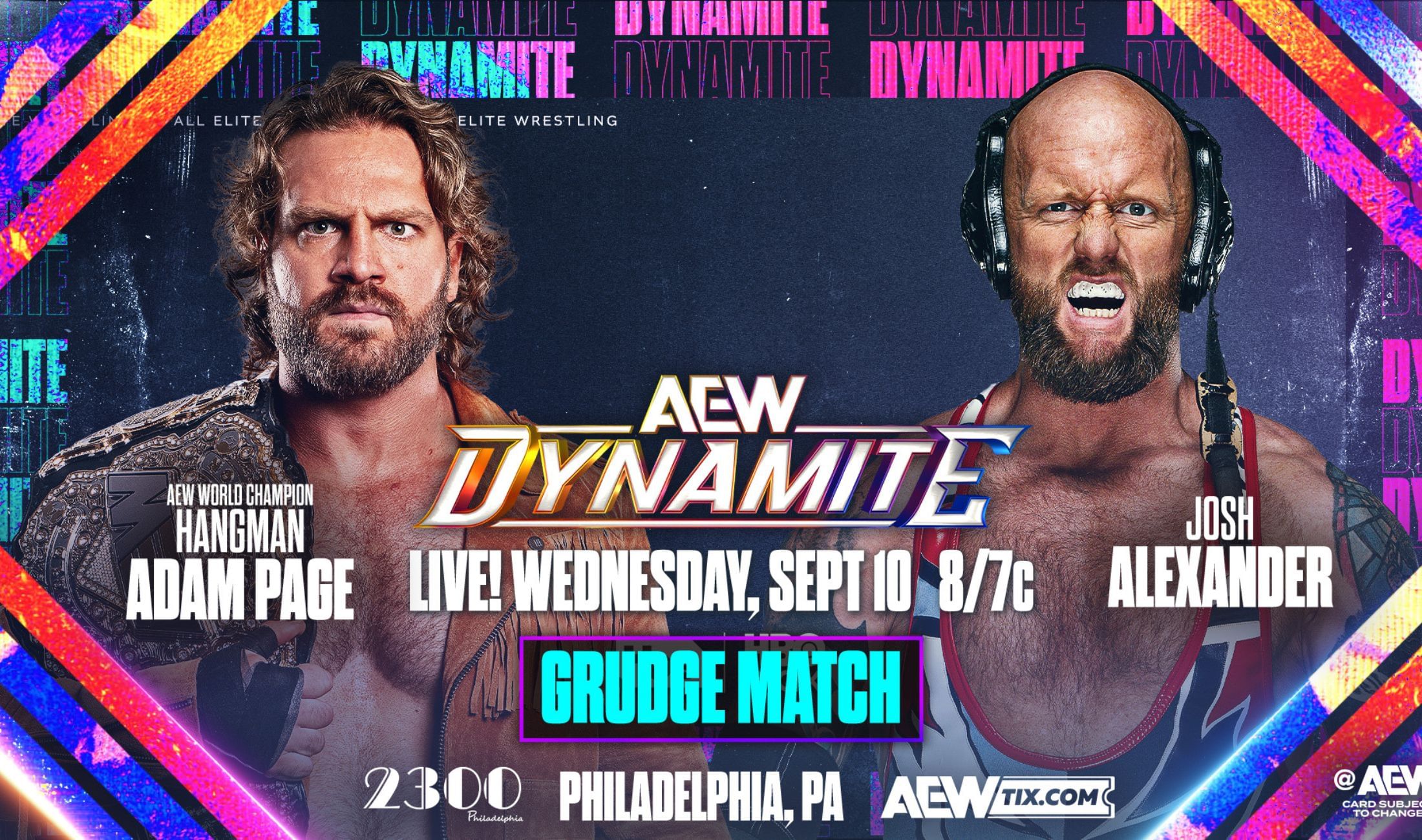 AEW Dynamite September 10, 2025 - Grudge match: Hangman Adam Page vs Josh Alexander