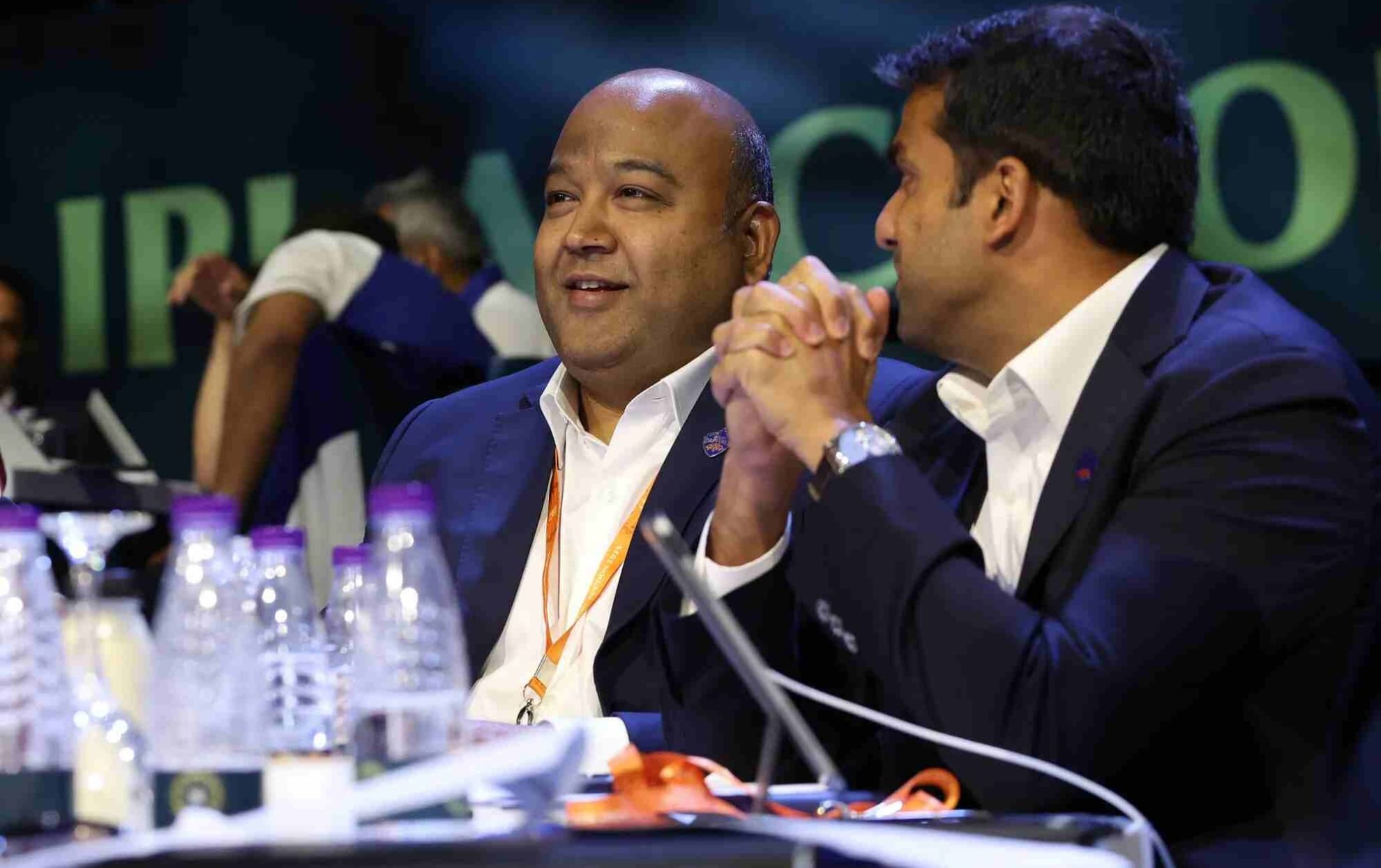 Delhi Capitals owners Kiran Kumar Grandhi and Parth Jindal