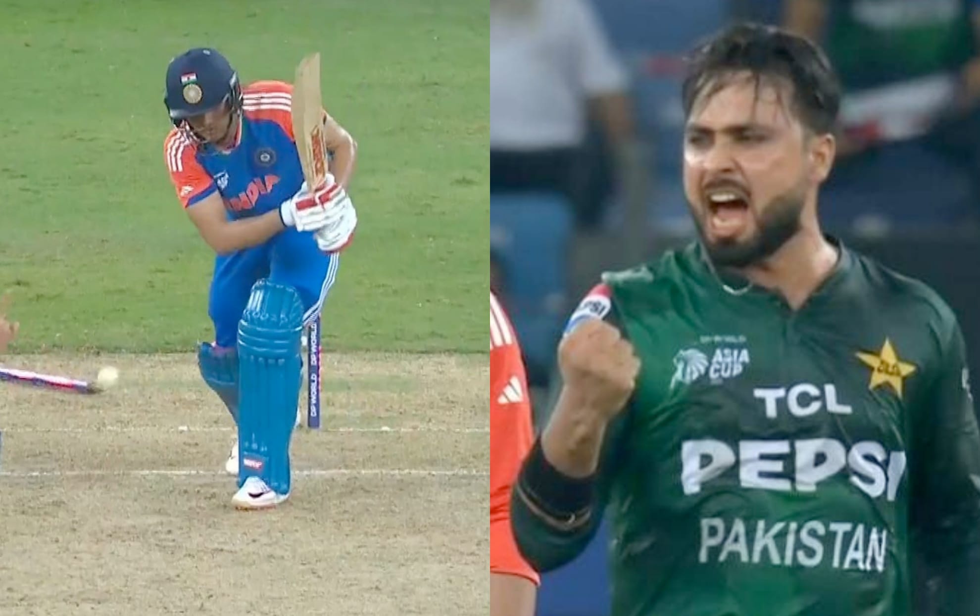 Faheem Ashraf, Shubman Gill wicket