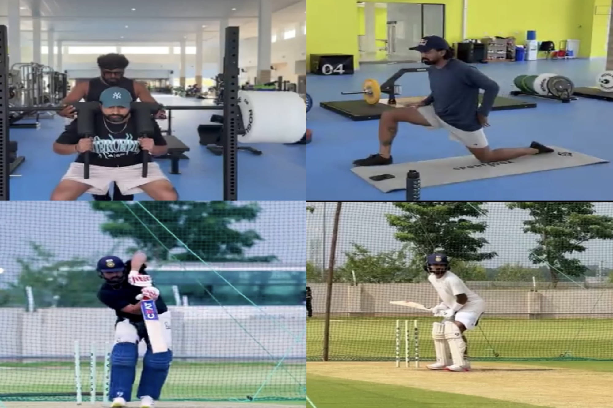 Rohit Sharma and KL Rahul training