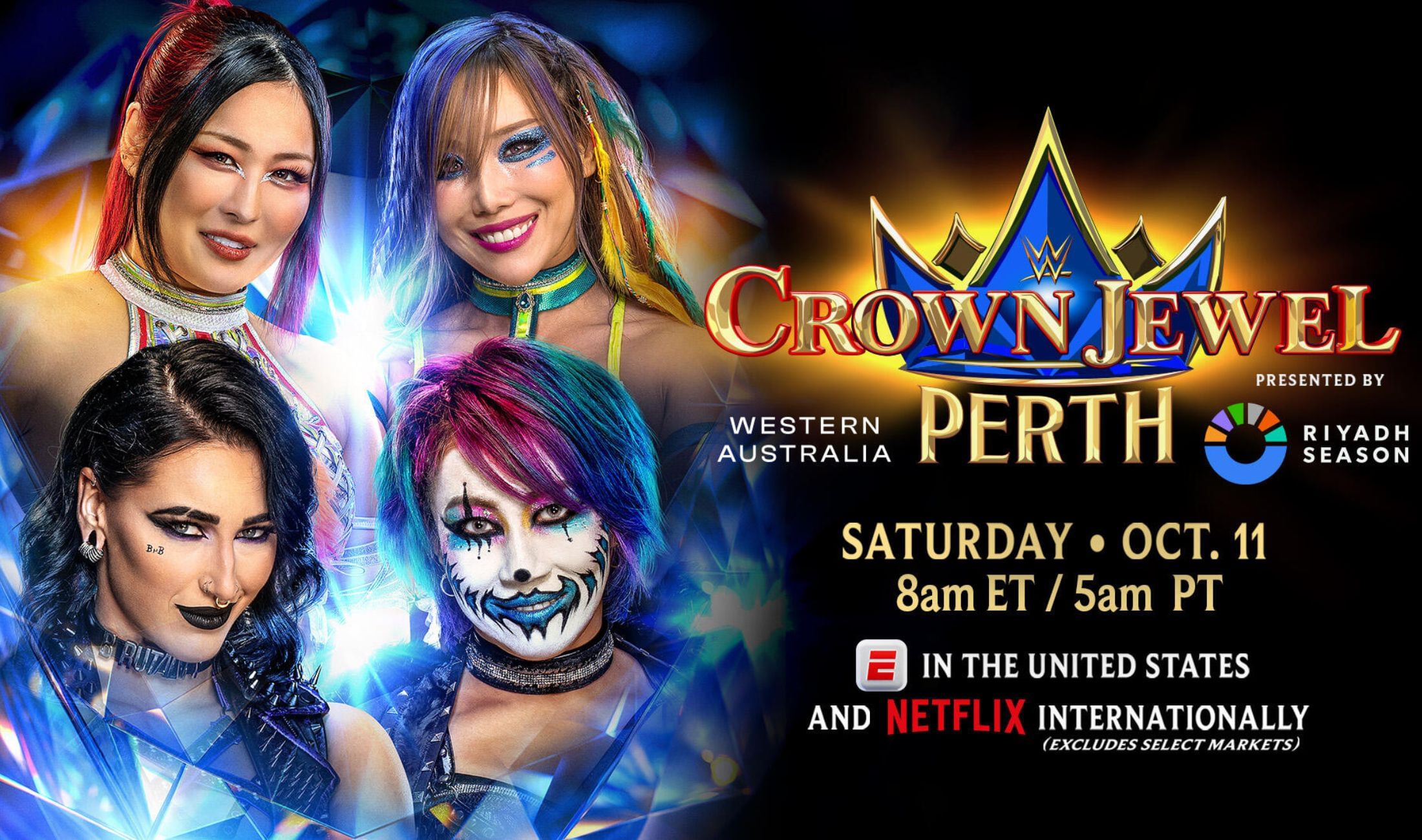 WWE Crown Jewel Rhea Ripley & IYO SKY vs. Asuka & Kairi Sane